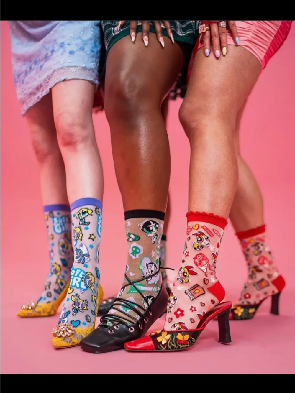 The Power Puff Girls,Blossom Sheer Crew Sock. Price firm.